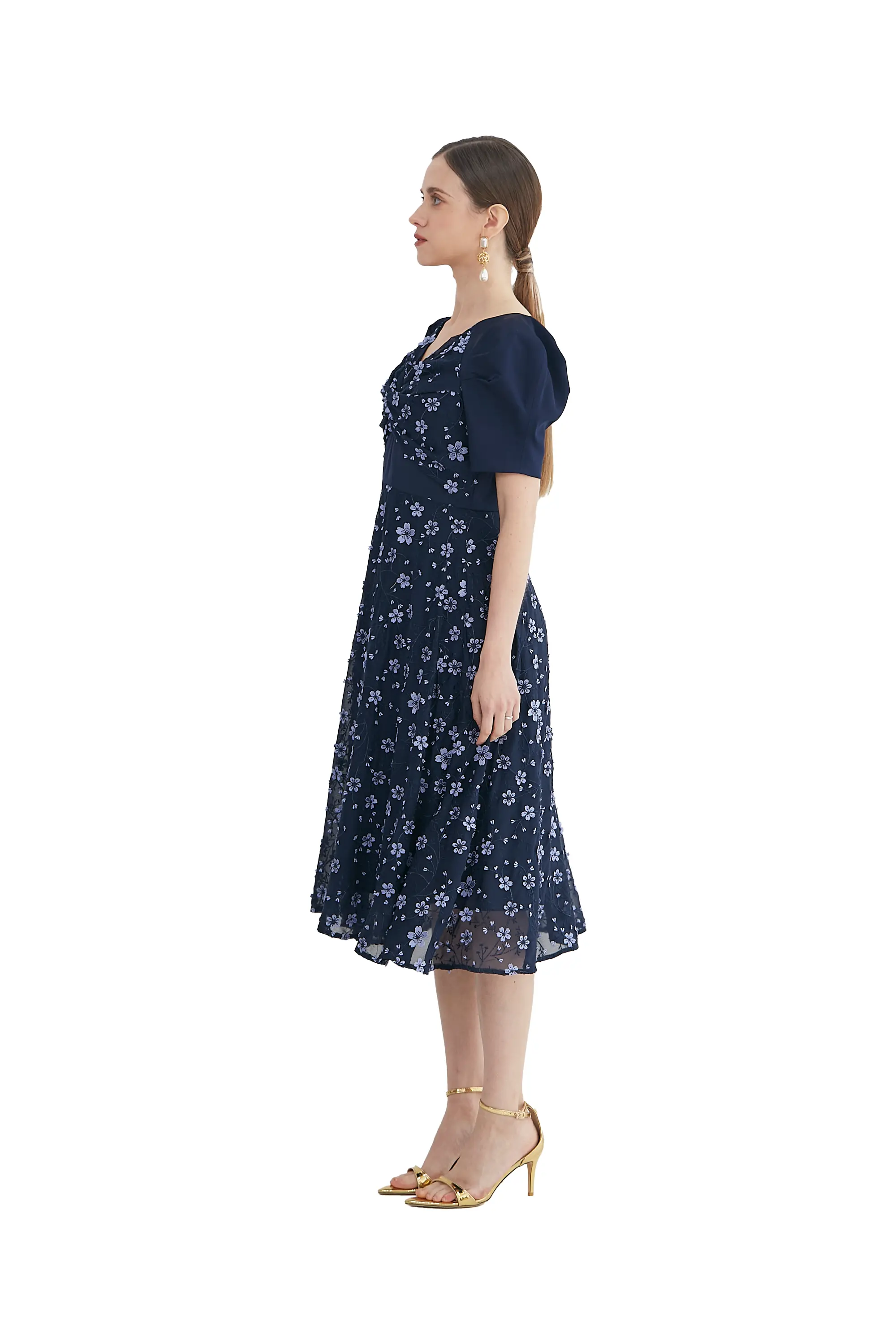 Pretty Navy Blue Floral Dress - Fresh Style ULA